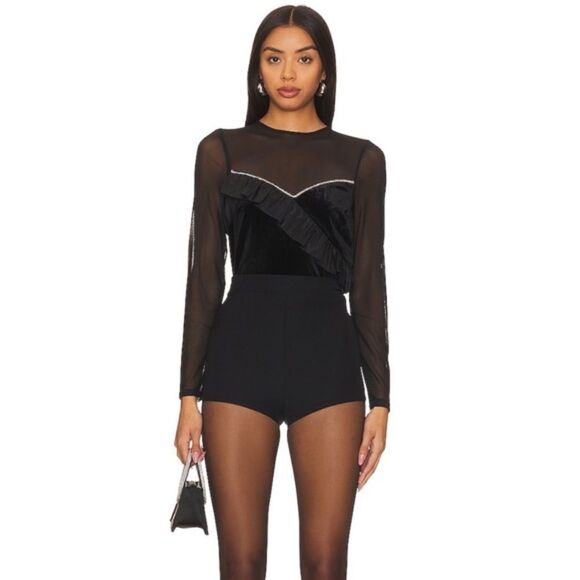 Saylor Dascha Velvet and Mesh Top NWT - Picture 1 of 6